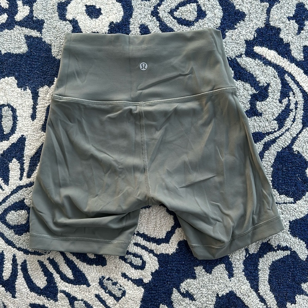 Lululemon army green biker shorts
